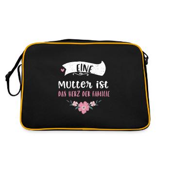 Une mère est le cœur de la famille. - Sac Retro - noir/or - Dos