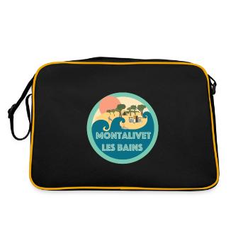 Monta blue naked - Retro Tasche - Schwarz/Gold - Hinten