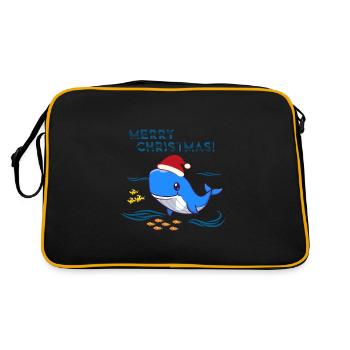 Weihnachten Wal Weihnachtsgeschenk - Retro Tasche - Schwarz/Gold - Hinten