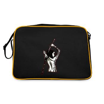 Cadeau Sexy De Samouraï Du Japon Tatouage Fille - Sac Retro - noir/or - Dos