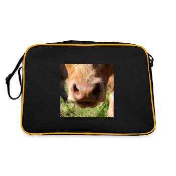 Cow Cows Cow Nose Cow Vache - Retro Bag - black/gold - Back