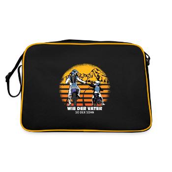 Wie der Vater so der Sohn Papa und Sohn - Retro Tasche - Schwarz/Gold - Hinten