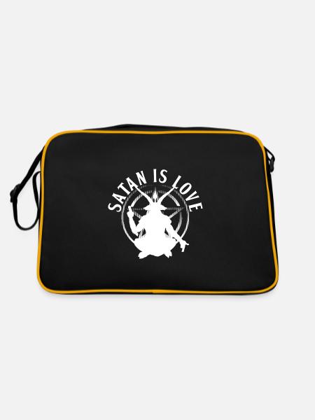 Satan | Satanisme Satanistes Cadeaux satanistes - Sac Retro - noir/or - Dos