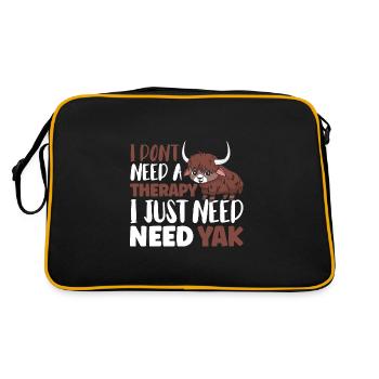 I dont need a therapy i just need Yak - Retro Tasche - Schwarz/Gold - Hinten