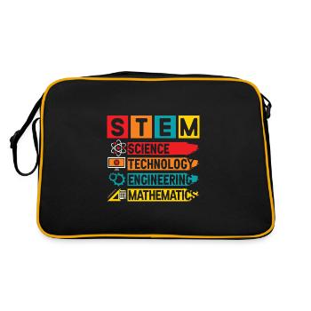 STEM Science Technology Engineering Mathematics - Retro Tasche - Schwarz/Gold - Hinten