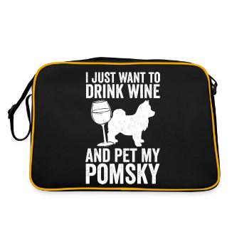 Drôle de chien Pomsky Maman Et Papa Et - Sac Retro - noir/or - Dos