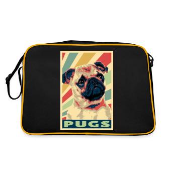 Pugs colores vintage - Sac Retro - noir/or - Dos