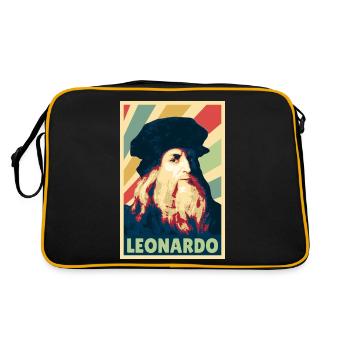 Leonardo da Vinci Vintage Farben - Retro Tasche - Schwarz/Gold - Hinten
