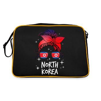 Corée du Nord - Sac Retro - noir/or - Dos