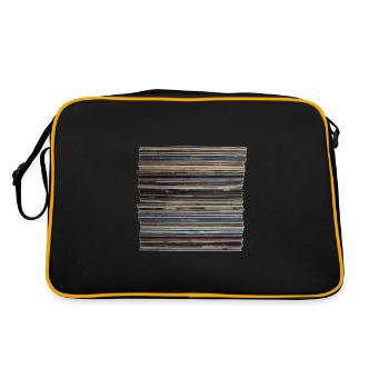 Stack of records - Retro Bag - black/gold - Back