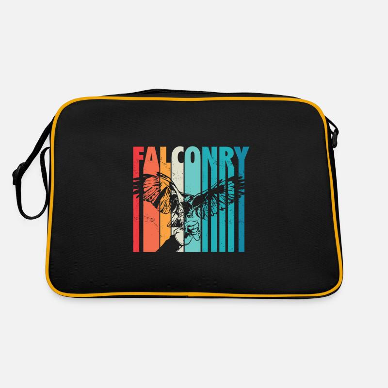 Falknerei - Retro Tasche - Schwarz/Gold