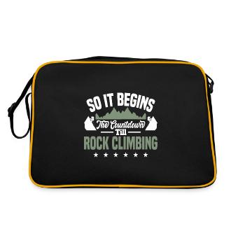 So it begins the countdown till rock climbing - Retro Tasche - Schwarz/Gold - Hinten