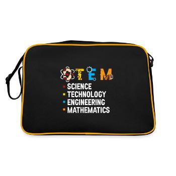 STEM Science Technology Engineering Mathematics - Retro Tasche - Schwarz/Gold - Hinten