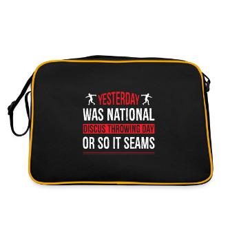 Yesterday was national Diskus werfen - Retro Tasche - Schwarz/Gold - Hinten