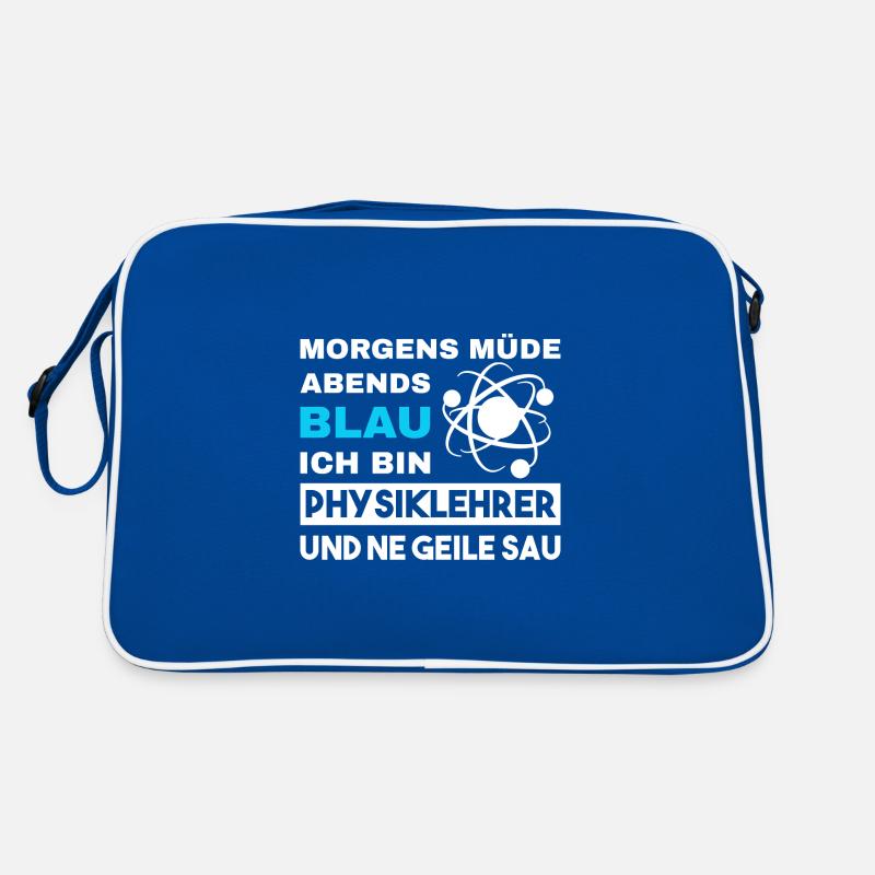 Morgens Müde Abends Blau Physiklehrer Retro Tasche