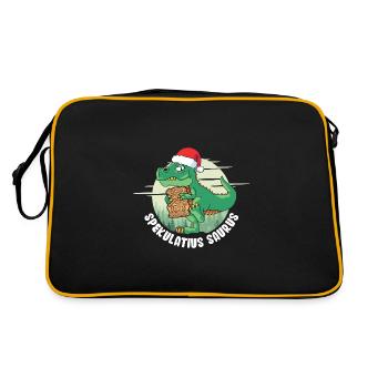 Spekulatius Saurus - Retro Tasche - Schwarz/Gold - Hinten