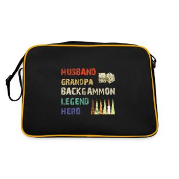 Backgammon Spiel - Retro Tasche - Schwarz/Gold - Hinten