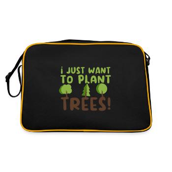 I just want to plant trees! Arbor Day Tree Earth - Retro Bag - black/gold - Back