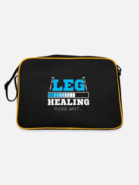 Leg Healing Please Wait - Retro Tasche - Schwarz/Gold