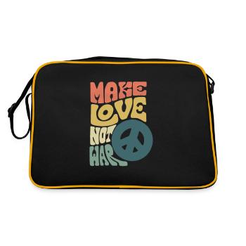 Faites l’amour pas la guerre. Arrêtez le signe de paix de guerre - Sac Retro - noir/or - Dos