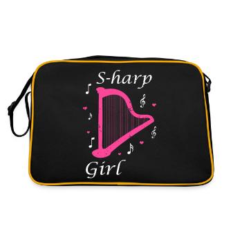 Conception de harpe pour harpiste et joueur de harpe - Sac Retro - noir/or - Dos