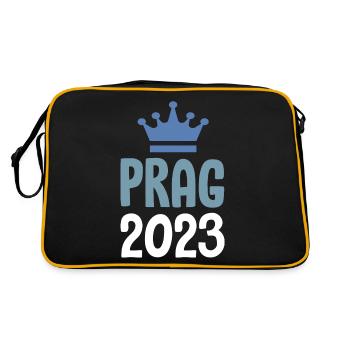 Prag 2023 Krone - Retro Tasche - Schwarz/Gold - Hinten