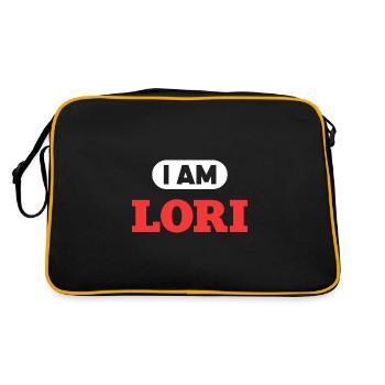 Lori Name Spruch für stolze Loris - Retro Tasche - Schwarz/Gold - Hinten