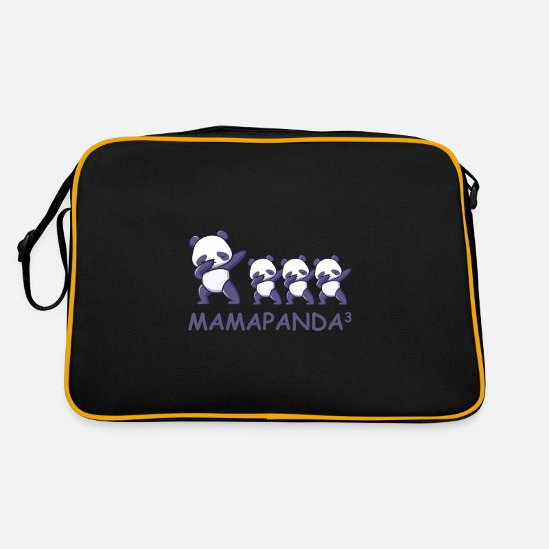 Schwanger werdene Mutter Drillinge Panda Retro Tasche