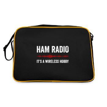 Ham Radio - It's a wireless hobby - Retro Tasche - Schwarz/Gold - Hinten