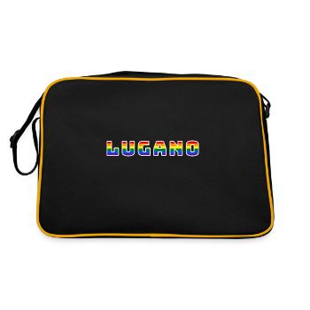 Lugano #1 - Retro Tasche - Schwarz/Gold - Hinten