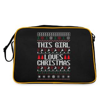 this girl loves christmas - ugly christmas sweater - Sac Retro - noir/or - Dos