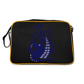 pieuvre poulpe calmar calamar seiche plongée - Sac Retro - noir/or - Dos