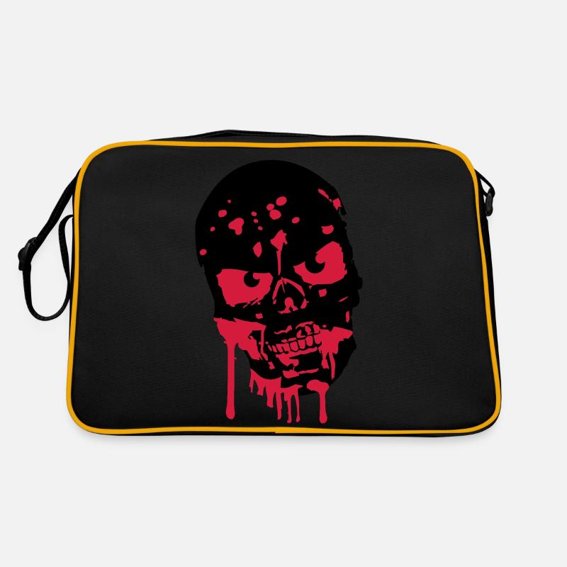 Schädel Kopf Totenkopf Blut Zombie Retro Tasche