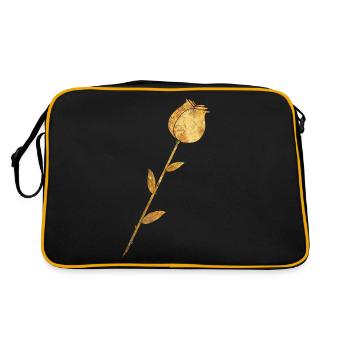 Fleur rose dorée - Sac Retro - noir/or - Dos