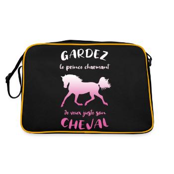 Gardez le prince charmant je veux son cheval - Retro Tasche - Schwarz/Gold - Hinten
