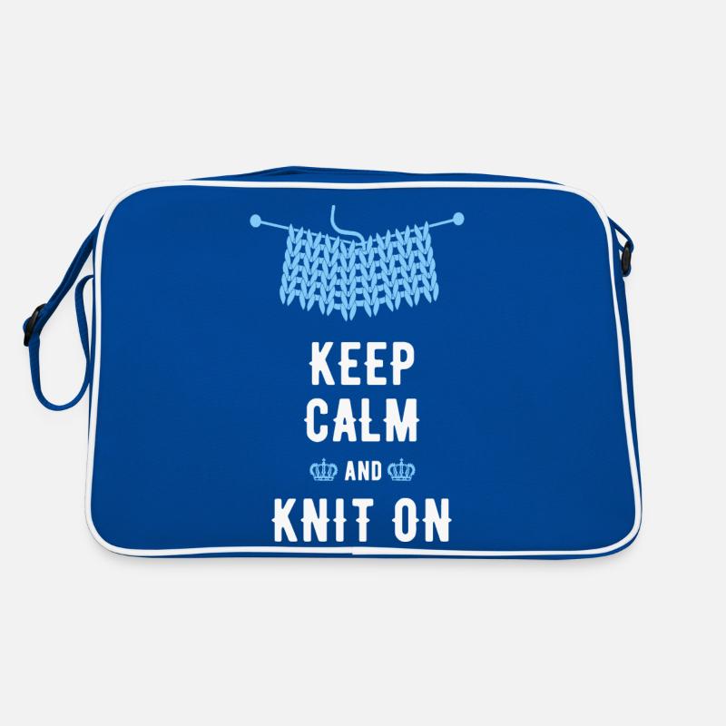 Knitting saying, funny saying, Keep-Calm Retro Bag