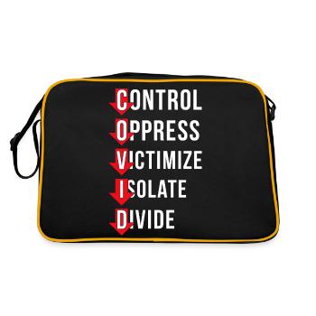 Covid Contrôle Supprimer La victimisation Isoler - Sac Retro - noir/or - Dos
