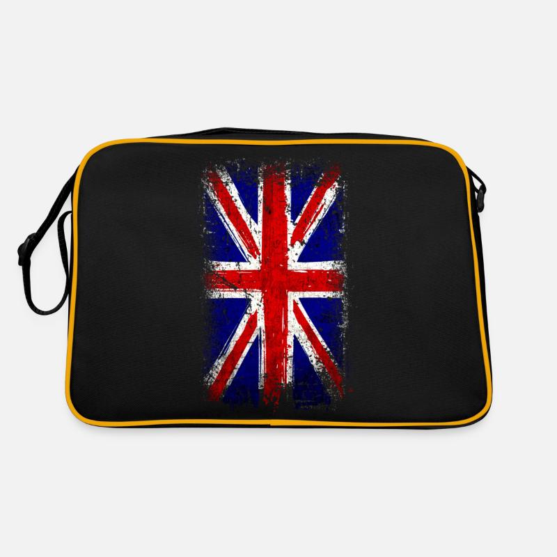 Union Jack Großbritannien - Retro Tasche - Schwarz/Gold