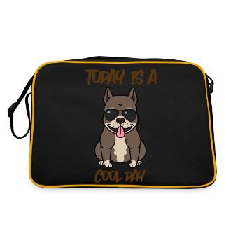 Today is a cool Day Dog - Retro Tasche - Schwarz/Gold - Hinten
