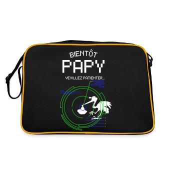 Bientôt Papy Naissance Bébe pour Futur Grand Père - Retro Bag - black/gold - Back