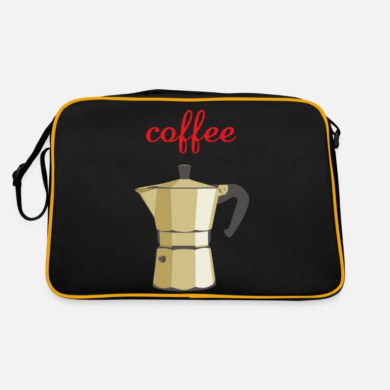 Kaffee - Retro Tasche - Schwarz/Gold