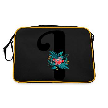 lettre I fleuris - Sac Retro - noir/or - Dos