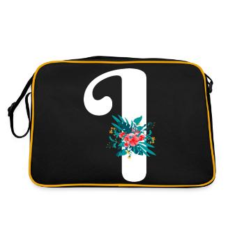 lettre I fleuris - Sac Retro - noir/or - Dos