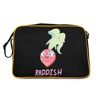 Cute Cartoon Radish - Retro Bag - black/gold - Back