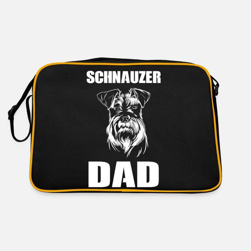 Schnauzer Hund - Retro Tasche - Schwarz/Gold
