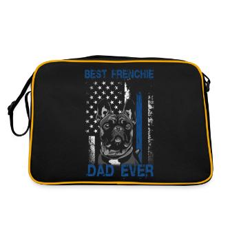 Meilleur papa Frenchie de tous les temps Français Bulldog Papa - Sac Retro - noir/or - Dos