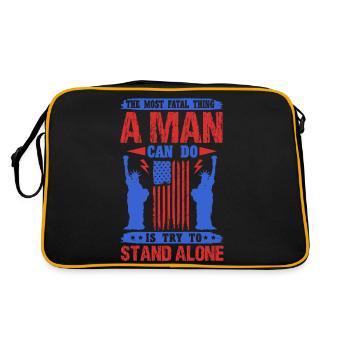 THE MOST FATAL THING A MAN CAN DO IS TRY TO STAND - Retro Bag - black/gold - Back
