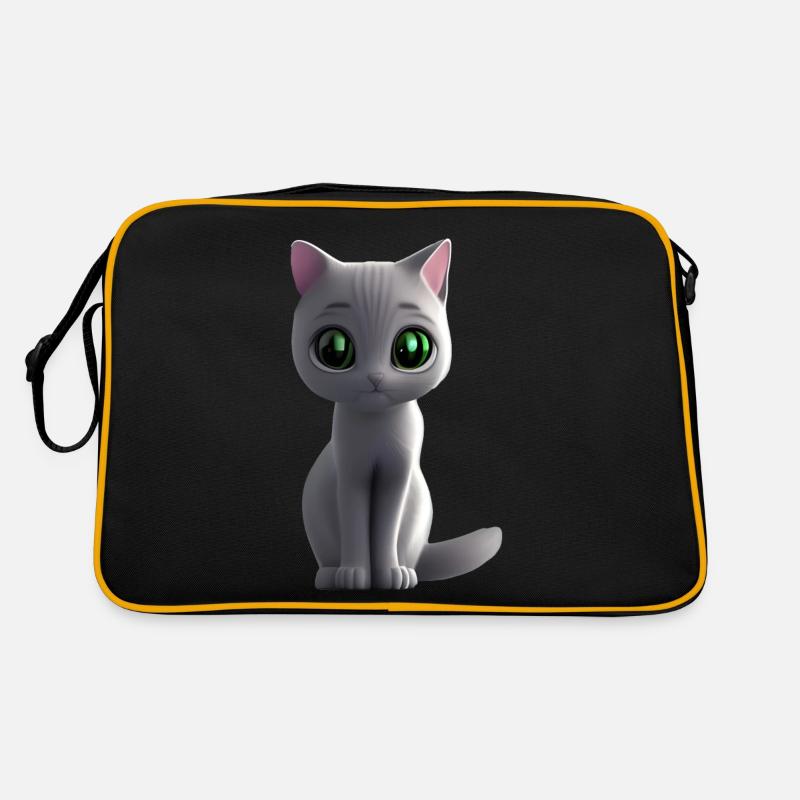 graue katze frei Retro Tasche