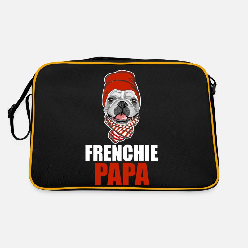 Hund Frenchie Papa Retro Tasche