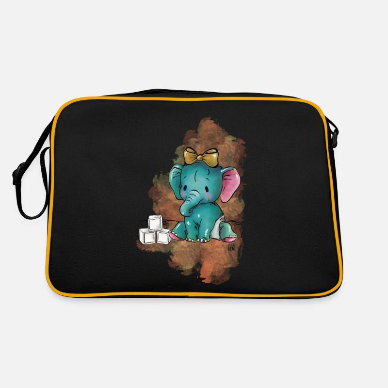Elephant with cubes Retro Bag